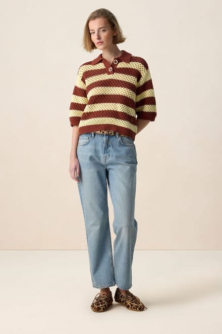 Sissy-Boy - Blauwe cropped mid waist straight leg jeans