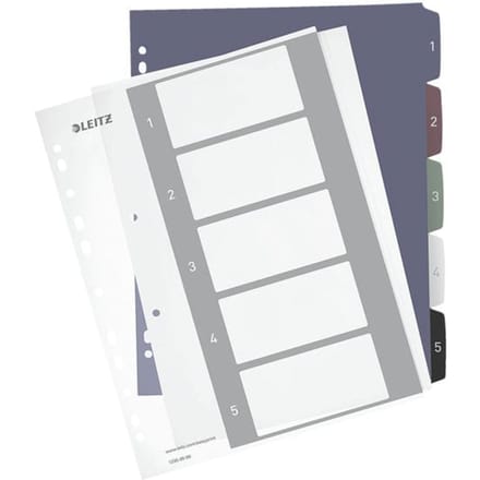 LEITZ indexbladen Style, cijferindex, extra breed, per stuk, cijfers 1-5
