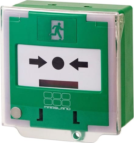 Maasland alarm drukknop met led licht, groen 330PGL