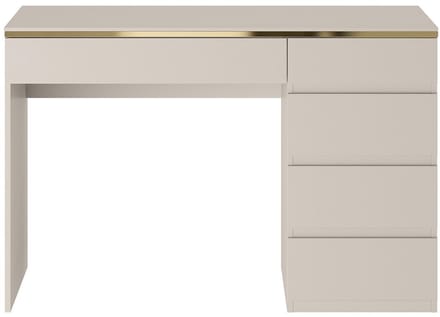 Vente-unique Bureau - 5 lades - Beige en goudkleurig - VUKIA