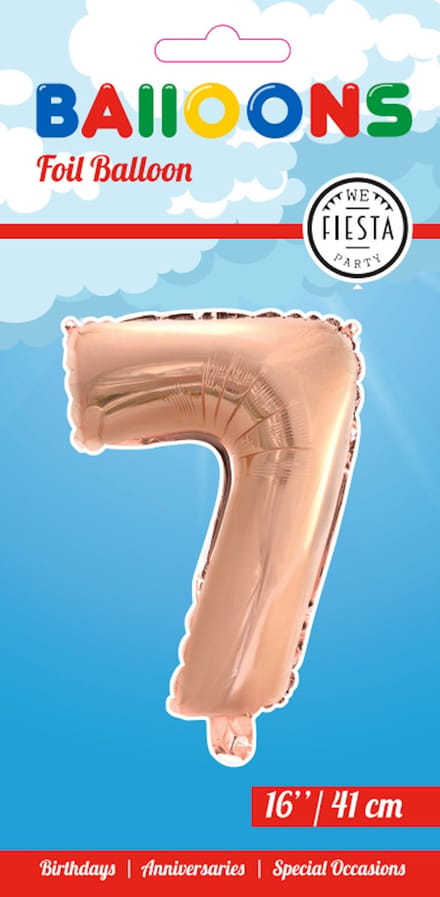 Folieballon 16" nmr. 7 - Rosé Goud