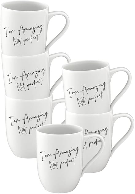 Becher 'Amazing. Not Perfect.' Statement 290 ml Set van 6