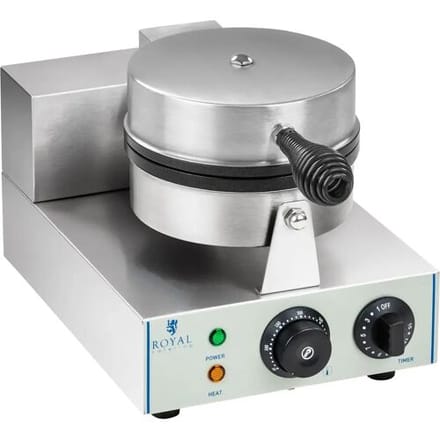 Royal Catering RCWM-1300-R - Wafelijzer - Teflon Coating - Ronde Wafels - Timer