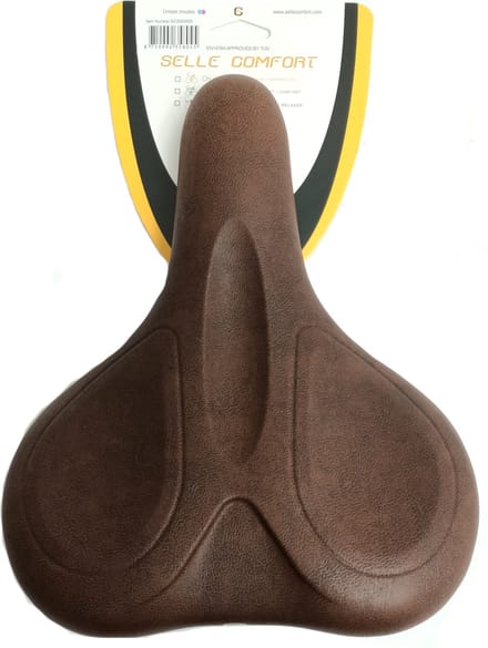 Selle Comfort Comfortabel e-bike zadel - ergonomisch ontwerp - medium bruin - met handvat