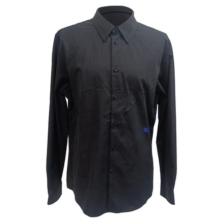 Burberry EKD-geborduurd Shirt in Zwarte Katoen
