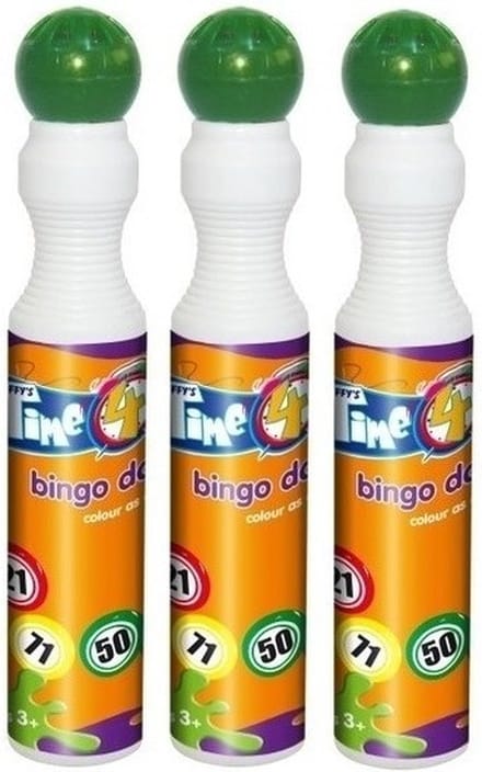 3x Stuks groene bingo markeerstiften - 43 ml