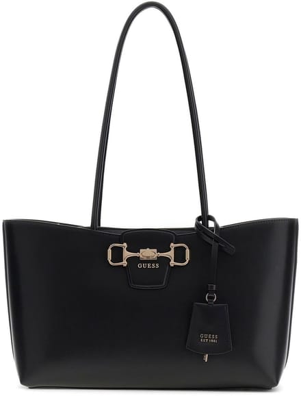 GUESS schoudertas shopper Janie Logo Girlfriend Carryall Black zwart