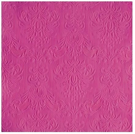 Servetten Luxe - 15x stuks - 33 x 33 cm - roze - barok patroon - 3 laags