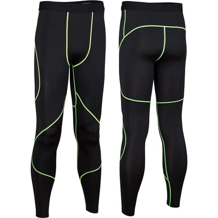 Avento Compressiebroek Comfort - Mannen - Zwart/Fluorgeel - Maat M