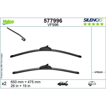 Wisserblad VALEO Silencio 577996, 650/475mm, Voor, 2 Stuk