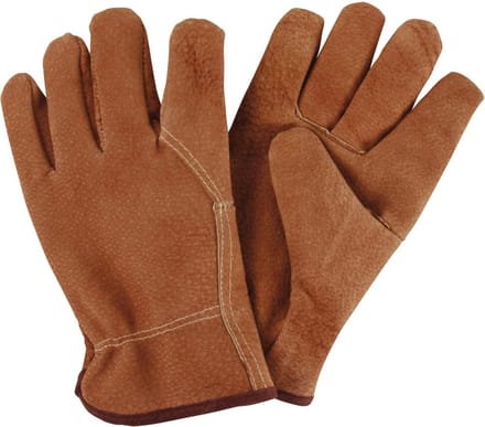 Varkensleren tuinhandschoenen - Bruin