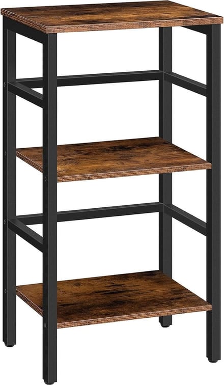 TRANKIELO® - Multifunctioneel Opbergrek – Industrieel Design – 3-laags Boekenplank – Rustiek Bruin