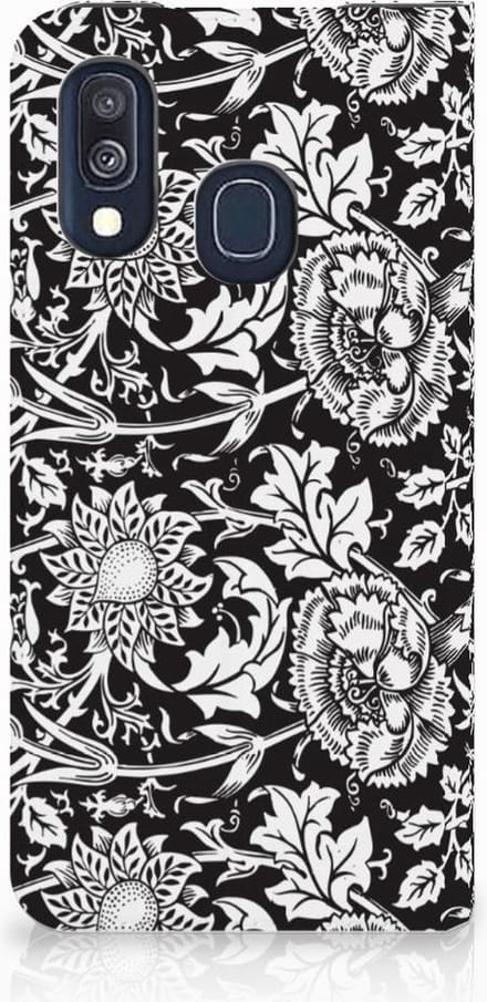 Samsung Galaxy A40 Smart Cover Black Flowers