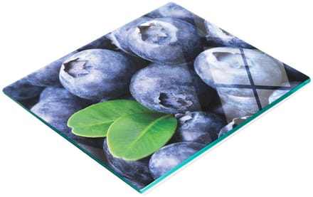 Multifunctionele decoratieve snijplank van gehard glas met bessenmotief, 60x52 cm