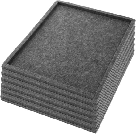 Puzzel Sorteerbakken - Vilt Bakken - Puzzels Sorteren - Stapelbaar Ontwerp - 6 Stuks - Donkergrijs