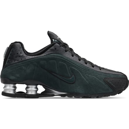 Nike Shox R4 Sneakers Dames – Black/Seaweed/Metallic Silver – Suede & Leer – EU 40.5