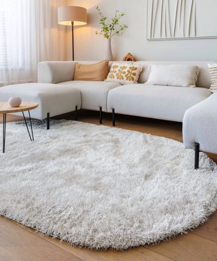 Velvet vloerkleed ovaal - Posh lichtzilver 280x380