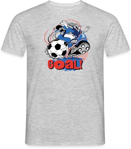Looney Tunes Bugs Bunny Voetbal Ontwerp Goal! T-Shirt Heren