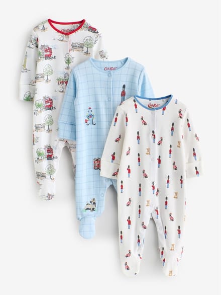 Next - Jongens - Cath Kidston babypyjama's, set van 3 - Blauw