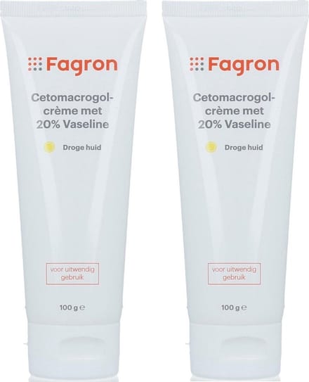 Fagron Cetamacrogolcrème met 20% vaseline - 2x100 gram voordeelverpakking