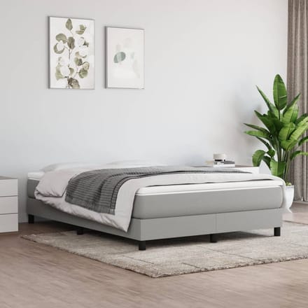vidaXL - Boxspring - bed - stof - lichtgrijs - 140x190 - cm