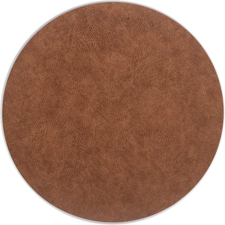 Kade 171 placemats rond 6 stuks 38 cm - lederlook bruin