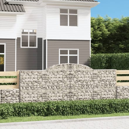 vidaXL - Schanskorven - 12 - st - gewelfd - 300x50x120/140 - cm - ijzer