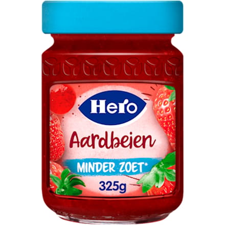 Hero Jam Minder Zoet Aardbeien - 325 gr