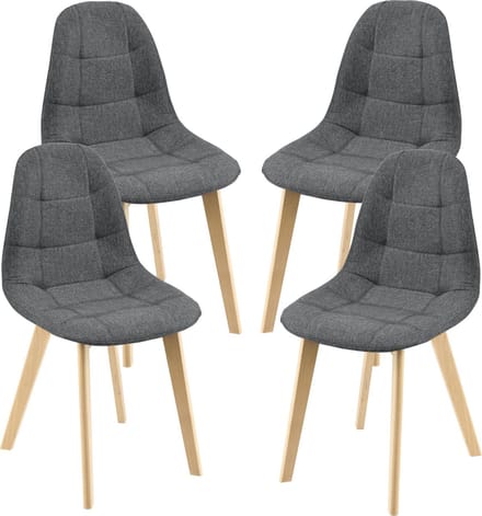 Eetkamerstoel Kopparberg 86x53x47 cm set van 4 donkergrijs
