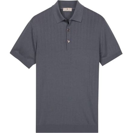Thomas Maine Polo Pullover Stroke Pattern Knit Storm Blue / male