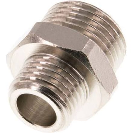 G 3/8'' x G 1/4'' Vernikkeld Messing Borstnippel 16 Bar [5 Stuks]