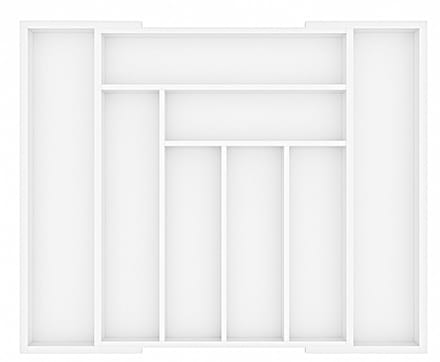 Ceruzo Bestekbak Hout Uitschuifbaar -8 Vakken- Lade Organizer- uitschuifbaar tot 52 cm - Wit