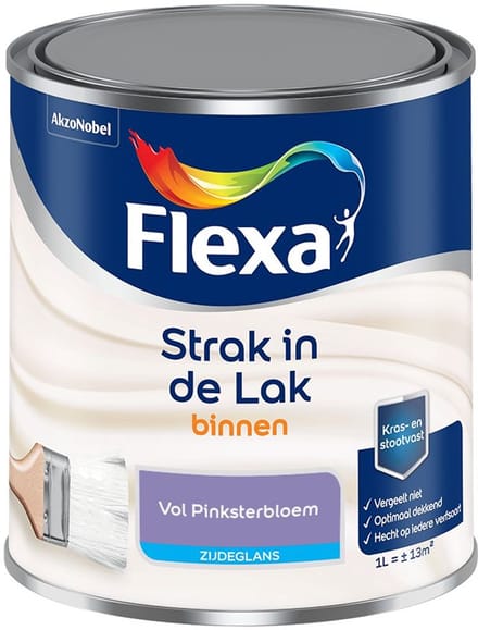 Flexa - Strak In De Lak Binnenlak Zijdeglans - Vol Pinksterbloem - Mengverf - 1 L