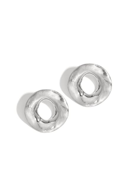 Bijoutheek Oorknoppen Open Cirkel Mat Geborsteld Zilver