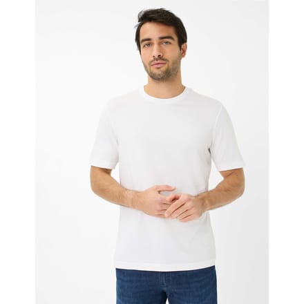 BRAX Heren T-Shirt regular fit Wit XL Ronde Hals Volwassenen