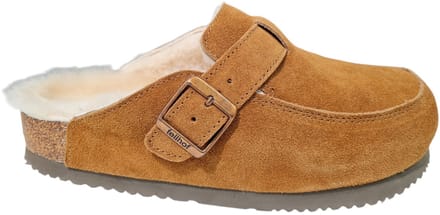 Fellhof Elvas 3208 Cognac Suede Dames Pantoffels Merinowol - Cognac - 41