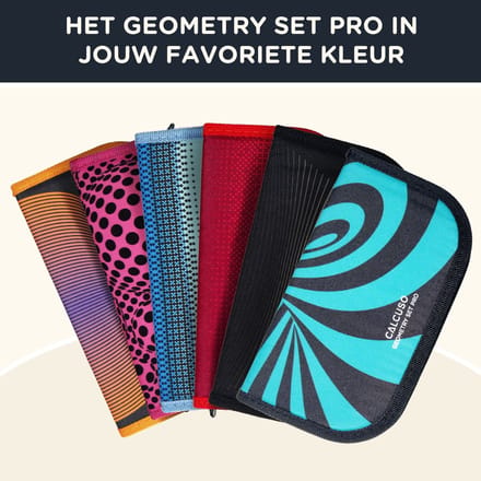 Geodriehoeken & Passer Set – Rood etui met liniaal, gum, sjabloon en formules