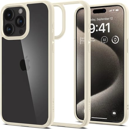 Spigen Ultra Hybrid Hoesje Geschikt voor Apple iPhone 15 Pro Max Matte Beige
