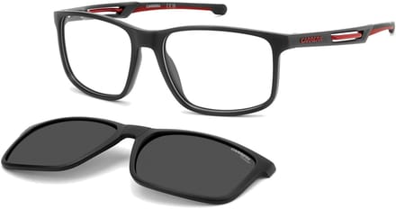 Carrera CA 8933/C MATTE BLACK RED/ GREY POLARIZED CLIP ON 56/17/140 Herrenbrillen Brilmonturen