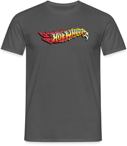 Hot Wheels Logo-Design Met Vlammen T-Shirt Heren
