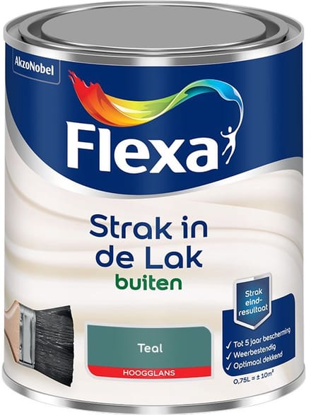 Flexa - Strak In De Lak Buitenlak Hoogglans - Teal - Mengverf - 750 Ml