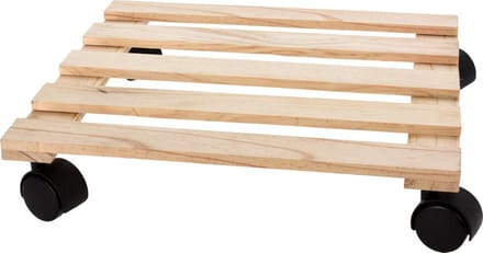 Pro Garden Plantentrolley - hout - naturel - vierkant - 28 x 28 cm - 50 kilo