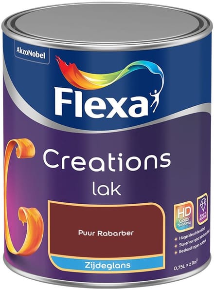 Flexa - Creations Lak Zijdeglans - Puur Rabarber - Mengverf - 750 Ml