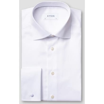 Eton Overhemd Rich Cotton Uni Signature Twill French Cuffs Wit / male