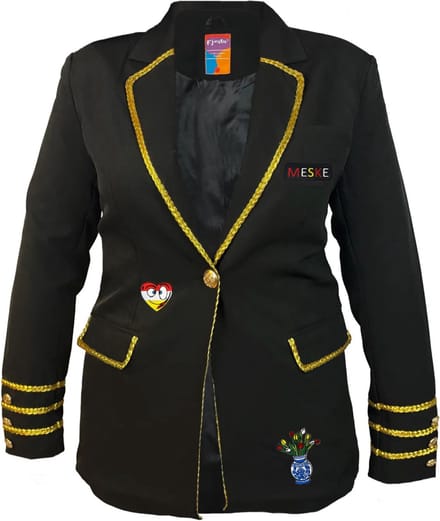 Fjesta© Oeteldonk jasje met emblemen – Luxe – Dames - Maat M - Carnavalskleding Dames - Carnaval