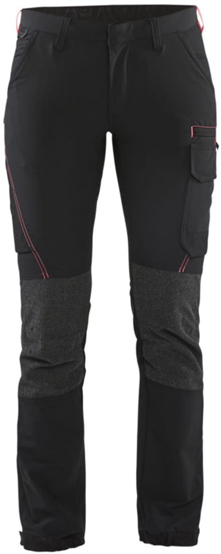 Blaklader Dames Service werkbroek 4-weg stretch 7122-1645 - Zwart/Rood - D24