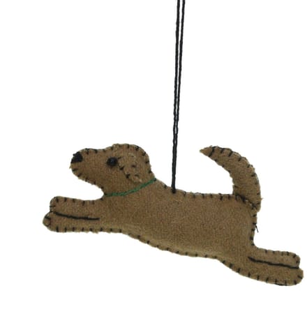 Hond bruin (mini), vilt 9x1x4,5cm