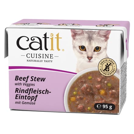 24x95g Catit Cuisine stoofvlees met groenten nat kattenvoer