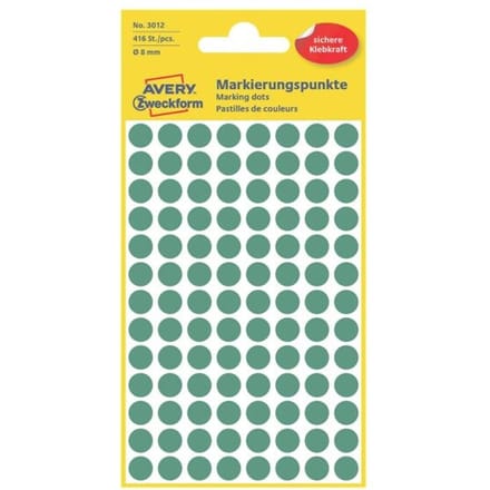 AVERY Zweckform markeringspunten 3012 - 8mm - groen - 416 punten