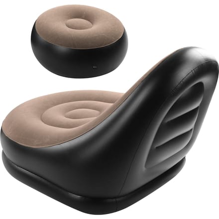 Outdoor draagbare fitness massaal opblaasbare comfortabele bank eenvoudig opblazen leeglopen black